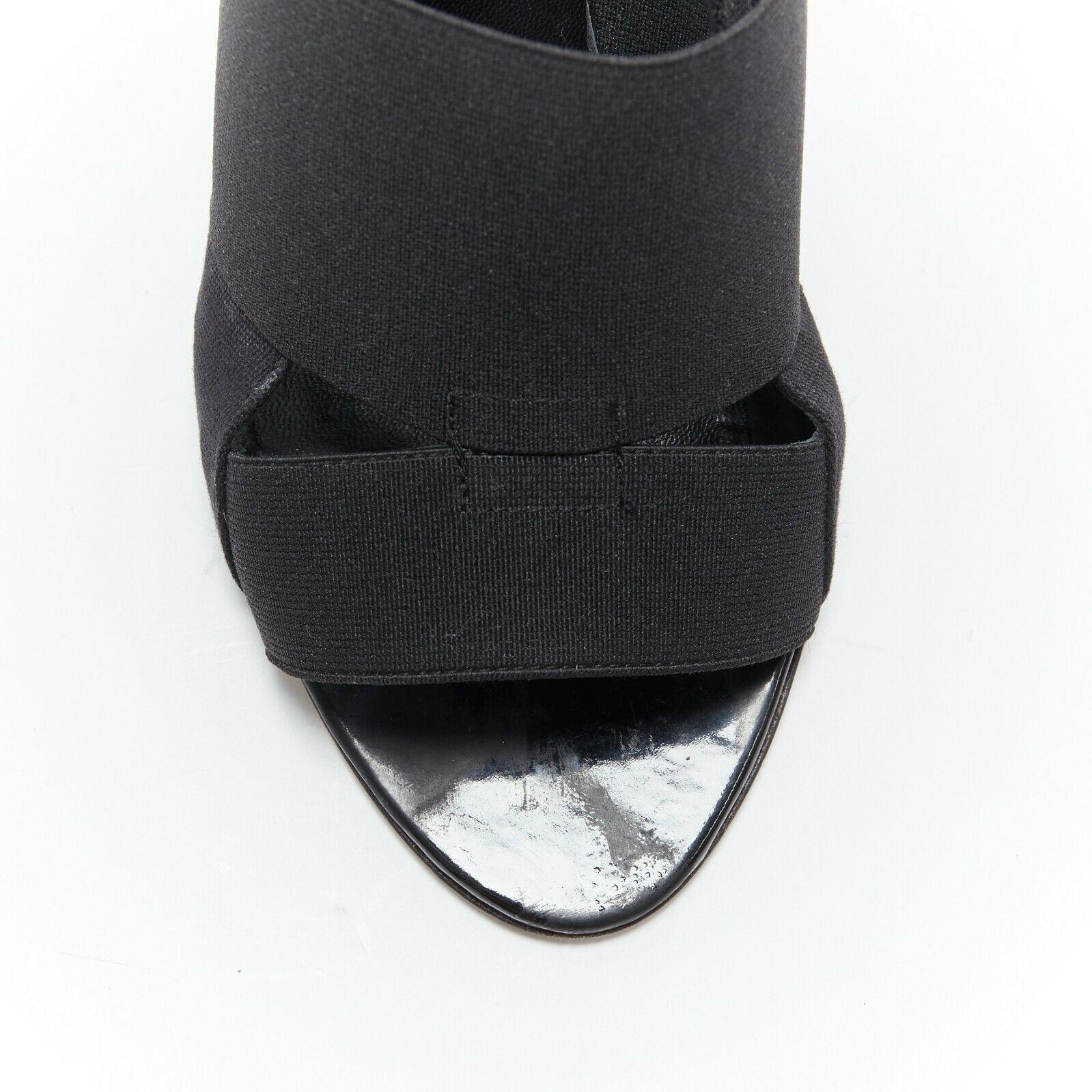 Women's DONNA KARAN Collection black multi nylon spandex slingback sculpt hi-heel sandal