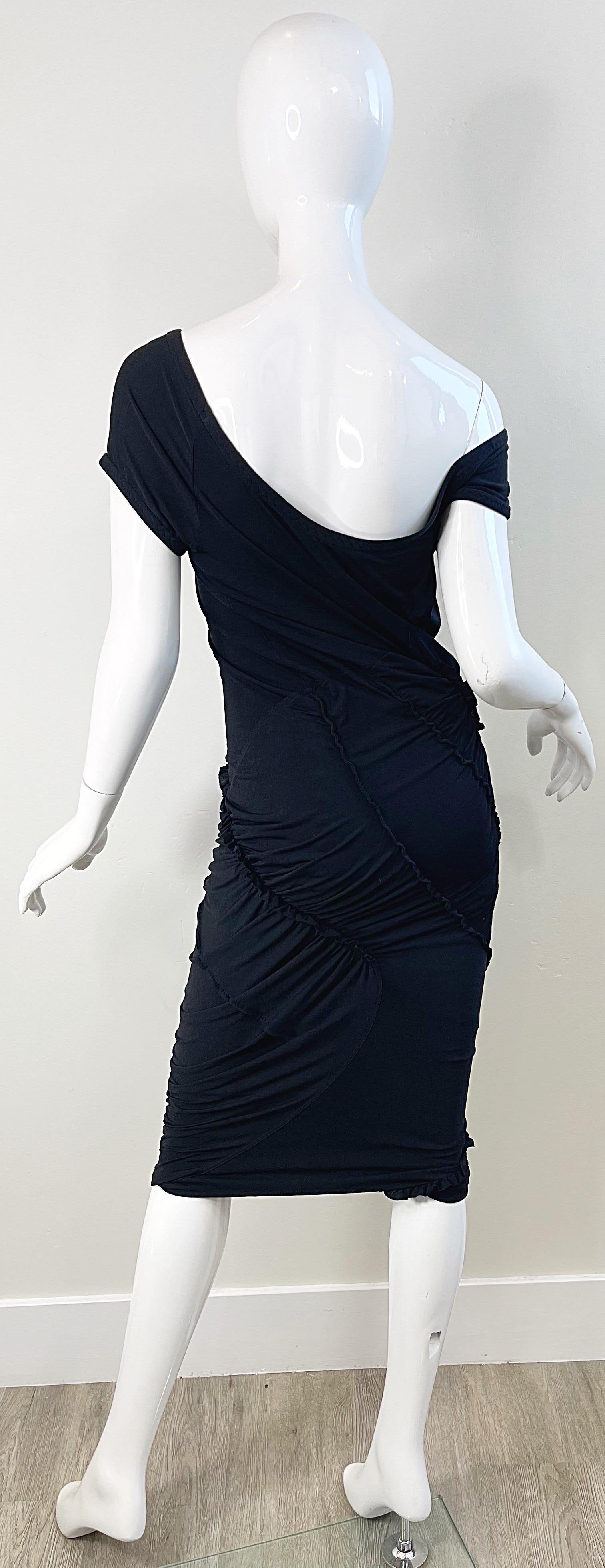 Donna Karan - Robe à épaules dénudées en jersey de soie noir, grande taille, collection des années 2000 Excellent état - En vente à San Diego, CA