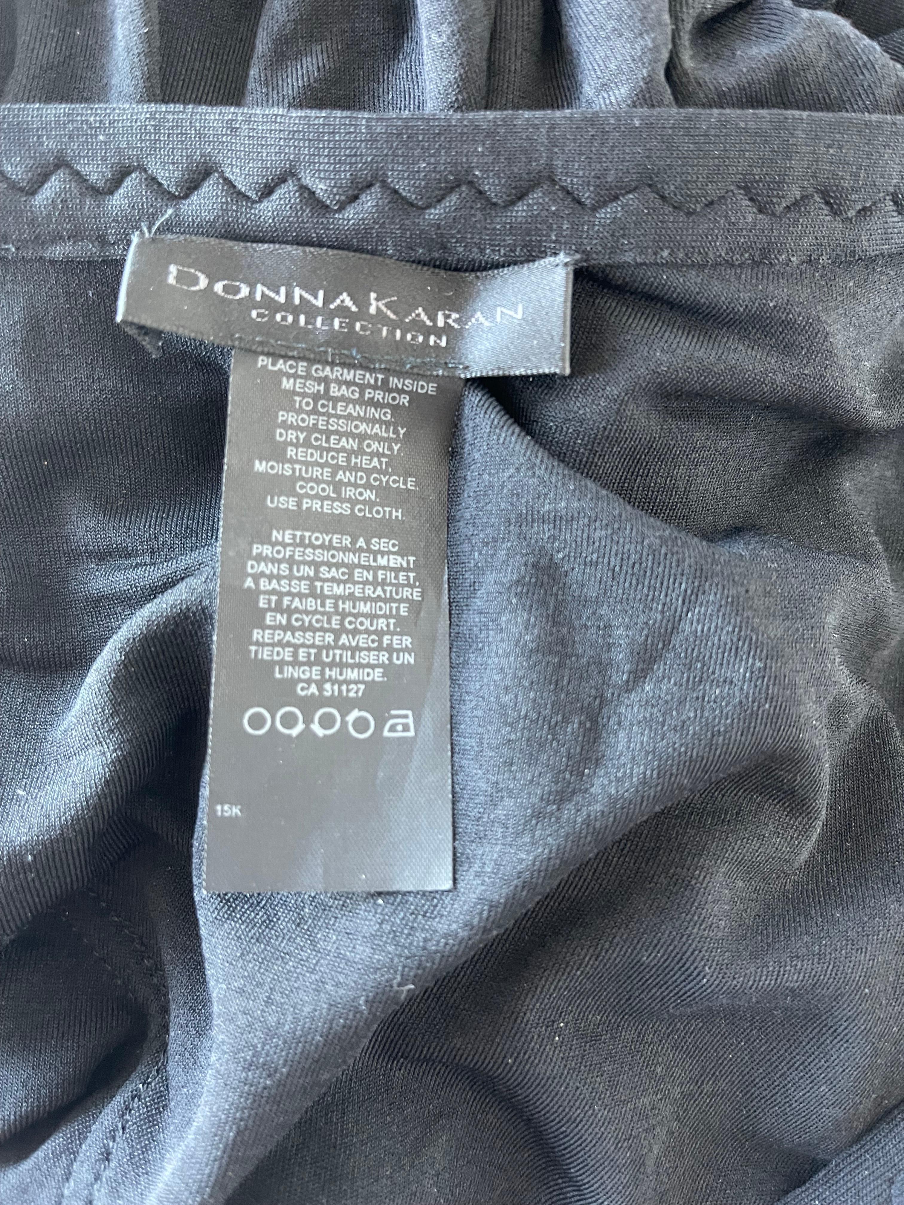 Donna Karan - Robe à épaules dénudées en jersey de soie noir, grande taille, collection des années 2000 Pour femmes en vente