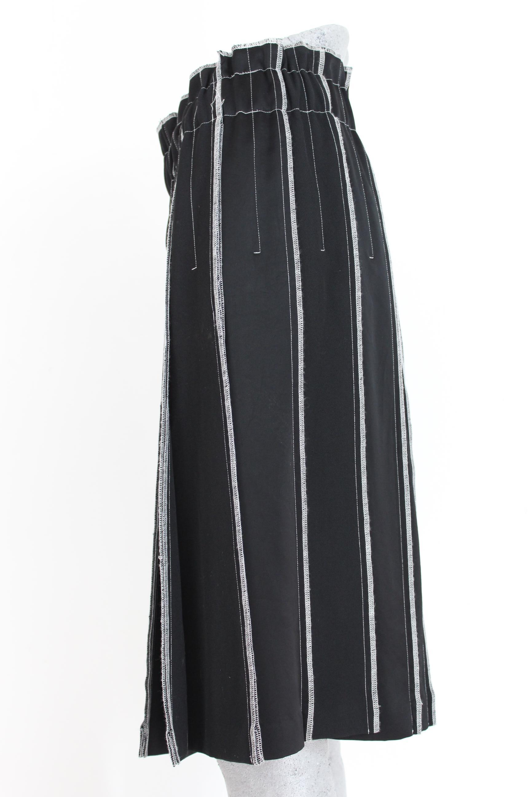 Donna Karan DKNY Black Pleated Skirt Pants 2000s In Excellent Condition In Brindisi, Bt