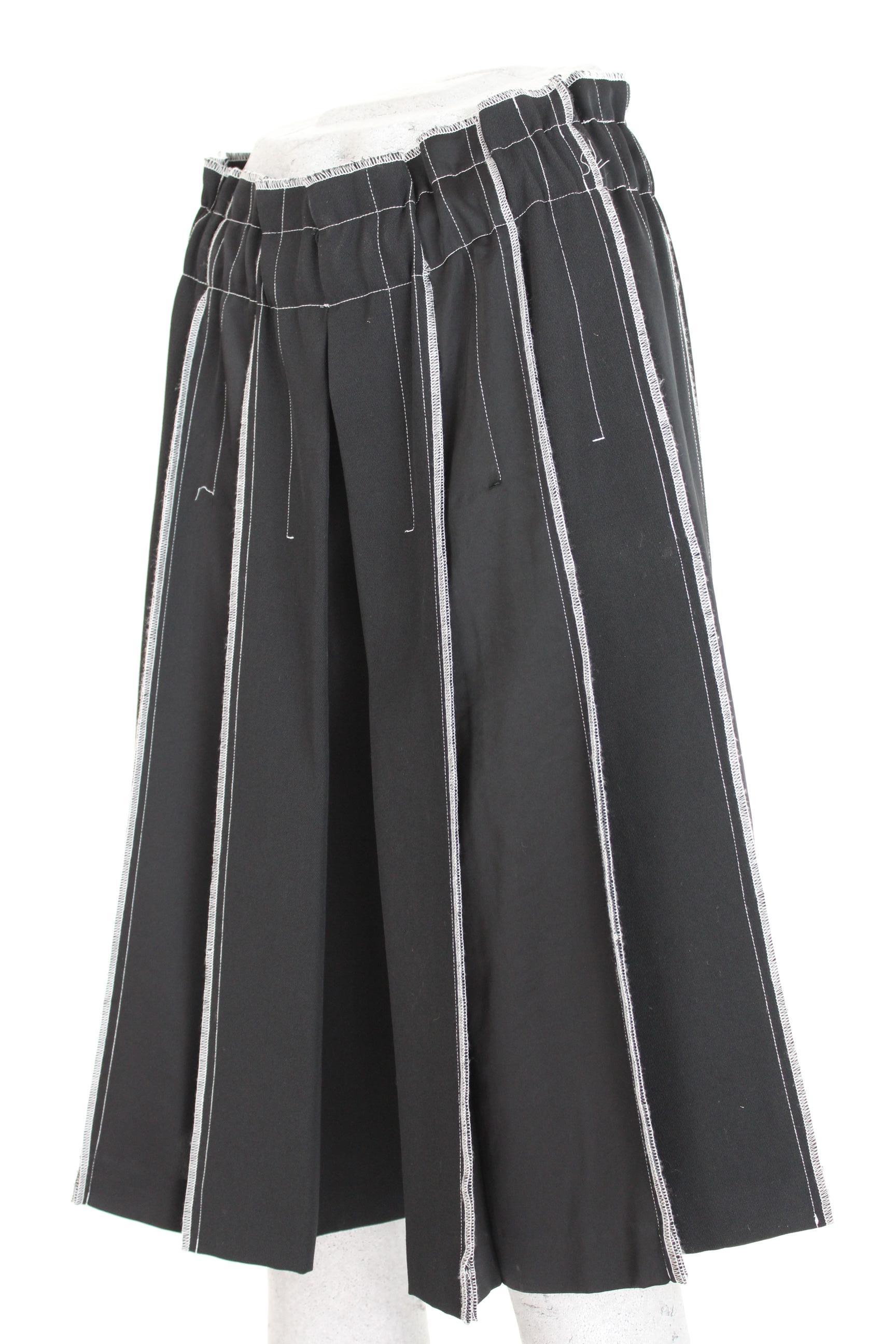 Women's Donna Karan DKNY Black Pleated Skirt Pants 2000s