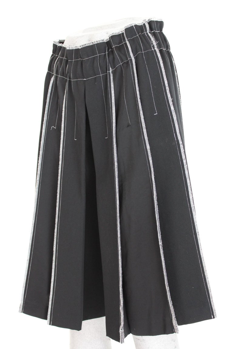 Donna Karan DKNY Black Pleated Skirt Pants 2000s For Sale 1