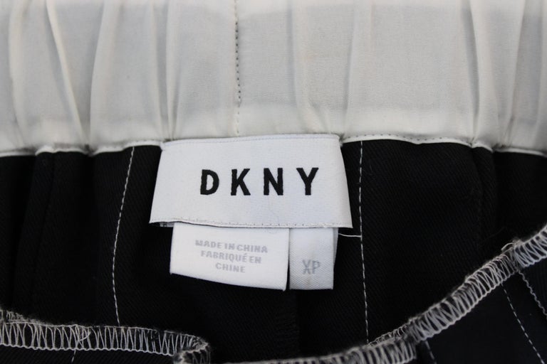Donna Karan DKNY Black Pleated Skirt Pants 2000s For Sale 2