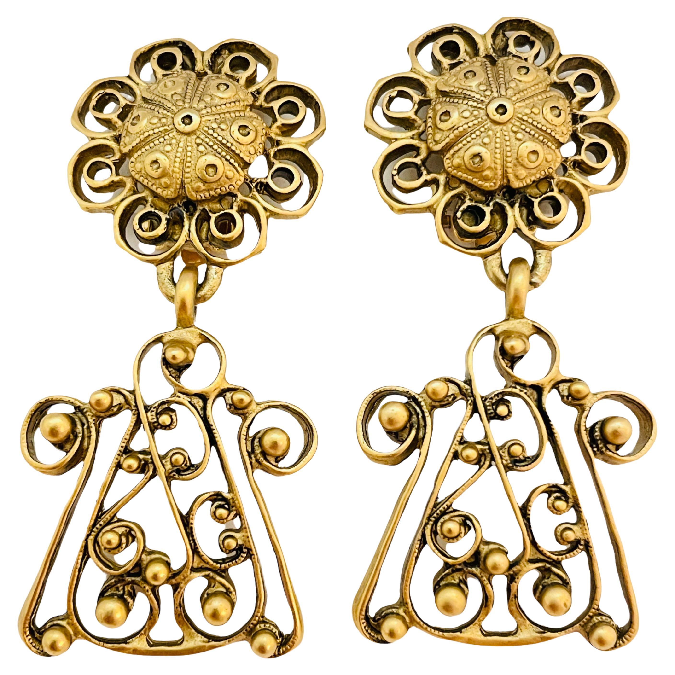 DONNA KARAN DKNY - Boucles d
oreilles à clip de créateur, ton or en vente
