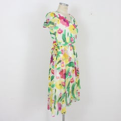 Donna Karan Dkny White Floral Cocktail Aline Dress 2000s