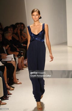 Robe drapée et perlée de Donna Karan, SS 2006