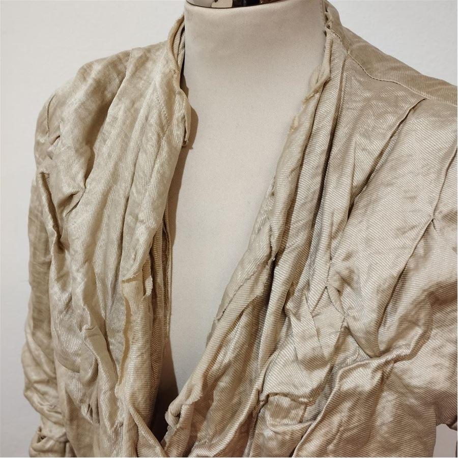 Brown Donna Karan Embossed jacket size 40 For Sale