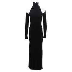 Donna Karan F/W 2010 Black Open Shoulder Knit Gown