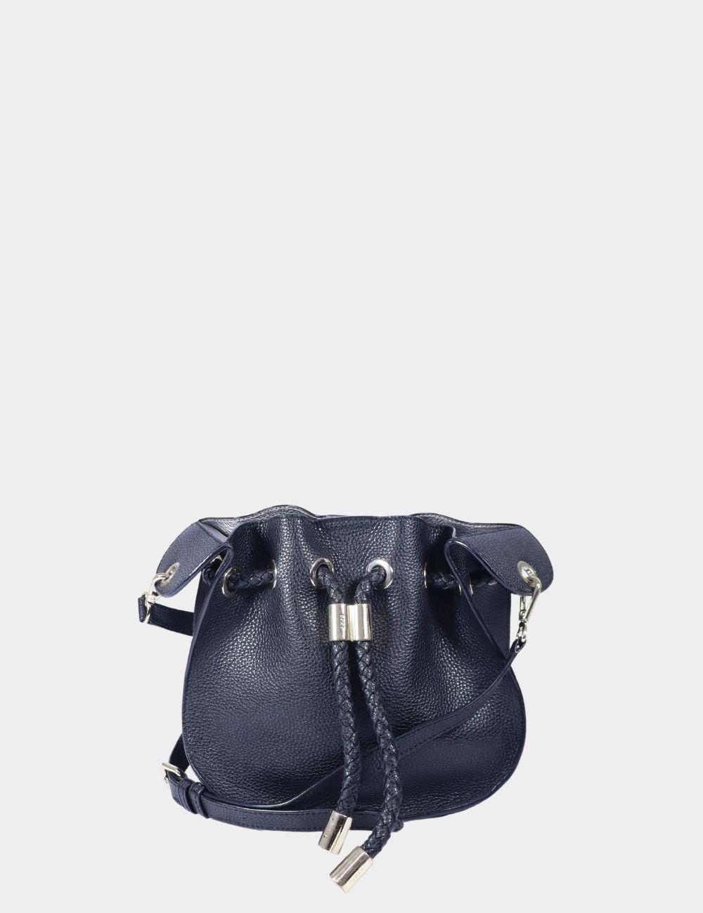 DKNY Navy Pebbled Leather Drawstring Shoulder Bag

Elevate your daily essentials with this DKNY navy pebbled leather shoulder bag. Crafted from textured leather, this compact bucket-style bag features a secure drawstring closure with polished