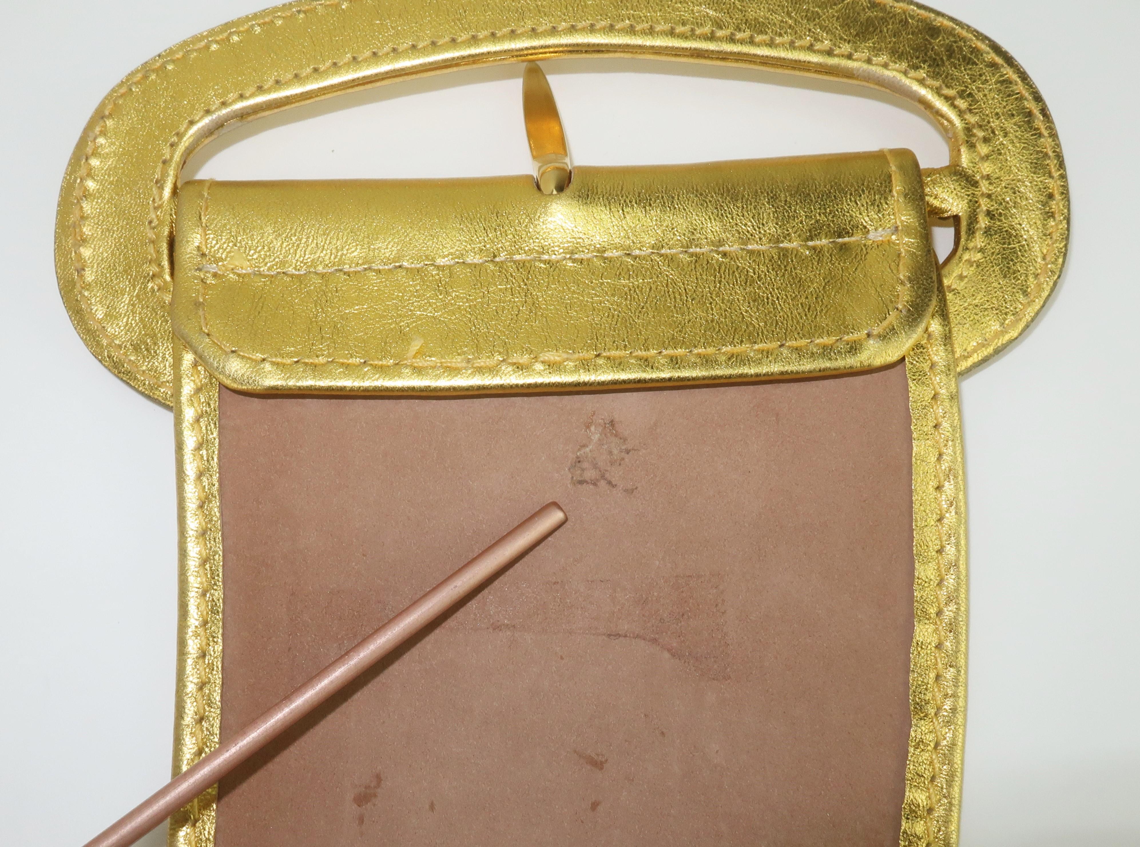 Donna Karan Gold Leather Belt, 1980’s 3