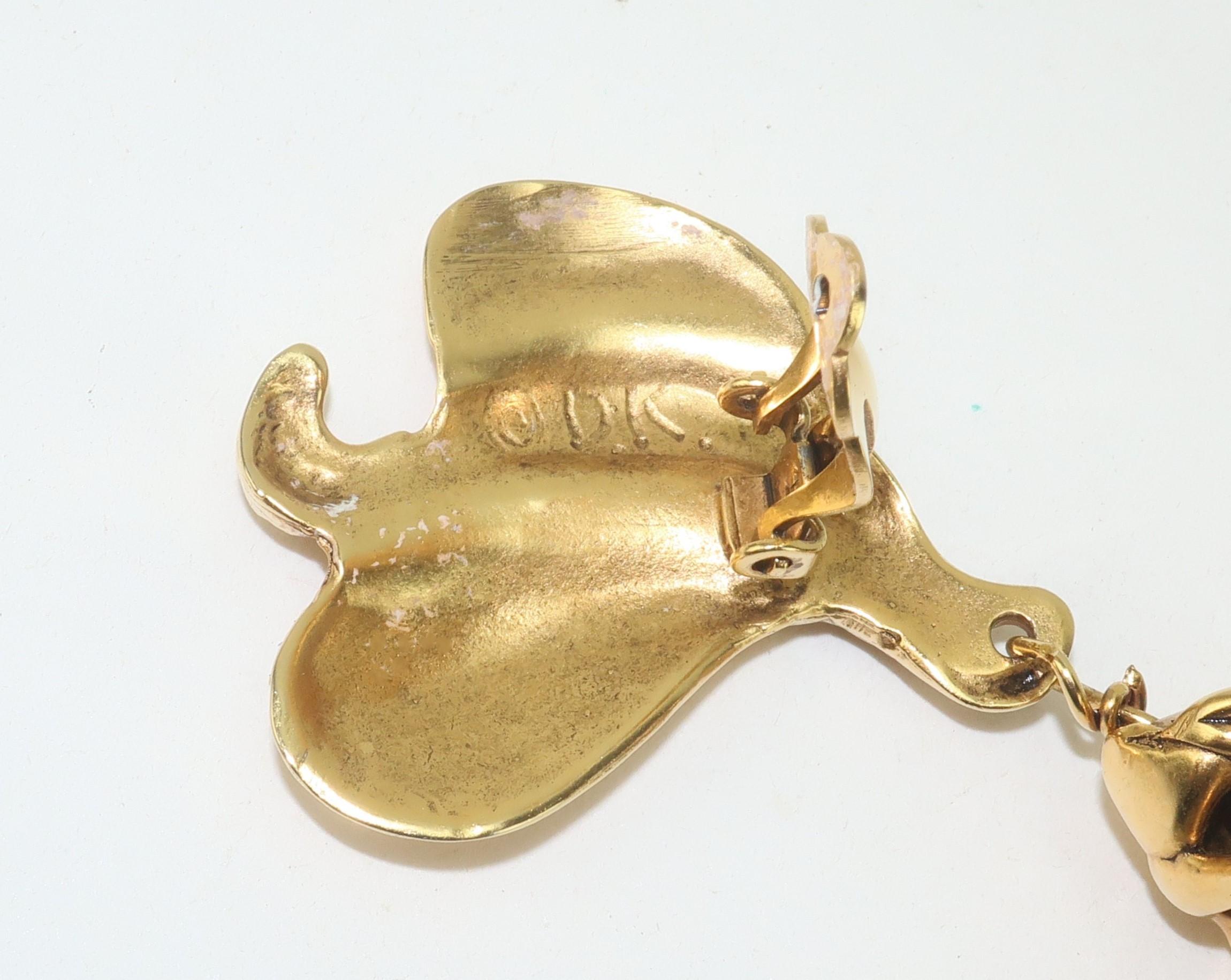 Donna Karan Modernistische Vogelohrringe aus Gold in Goldtönen im Angebot 4