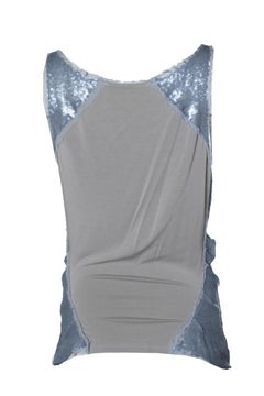 Donna Karan, grey metallic sequinned top
