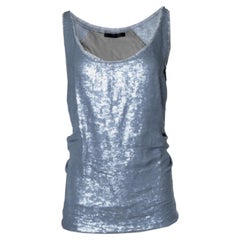 Donna Karan, grey metallic sequinned top
