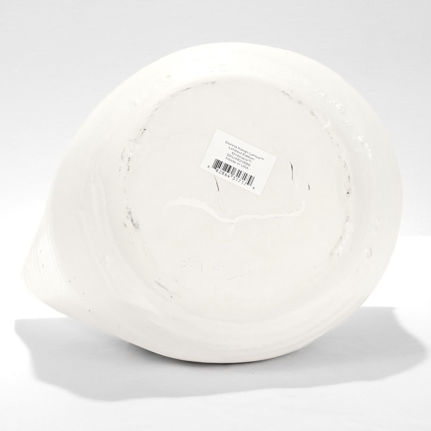 Donna Karan Lenox Signed Limited Edition Embrace Porcelain Vase / Vessel For Sale 4