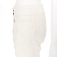 DONNA KARAN linen blend dual pocket thick waist band slim pants US2 27"