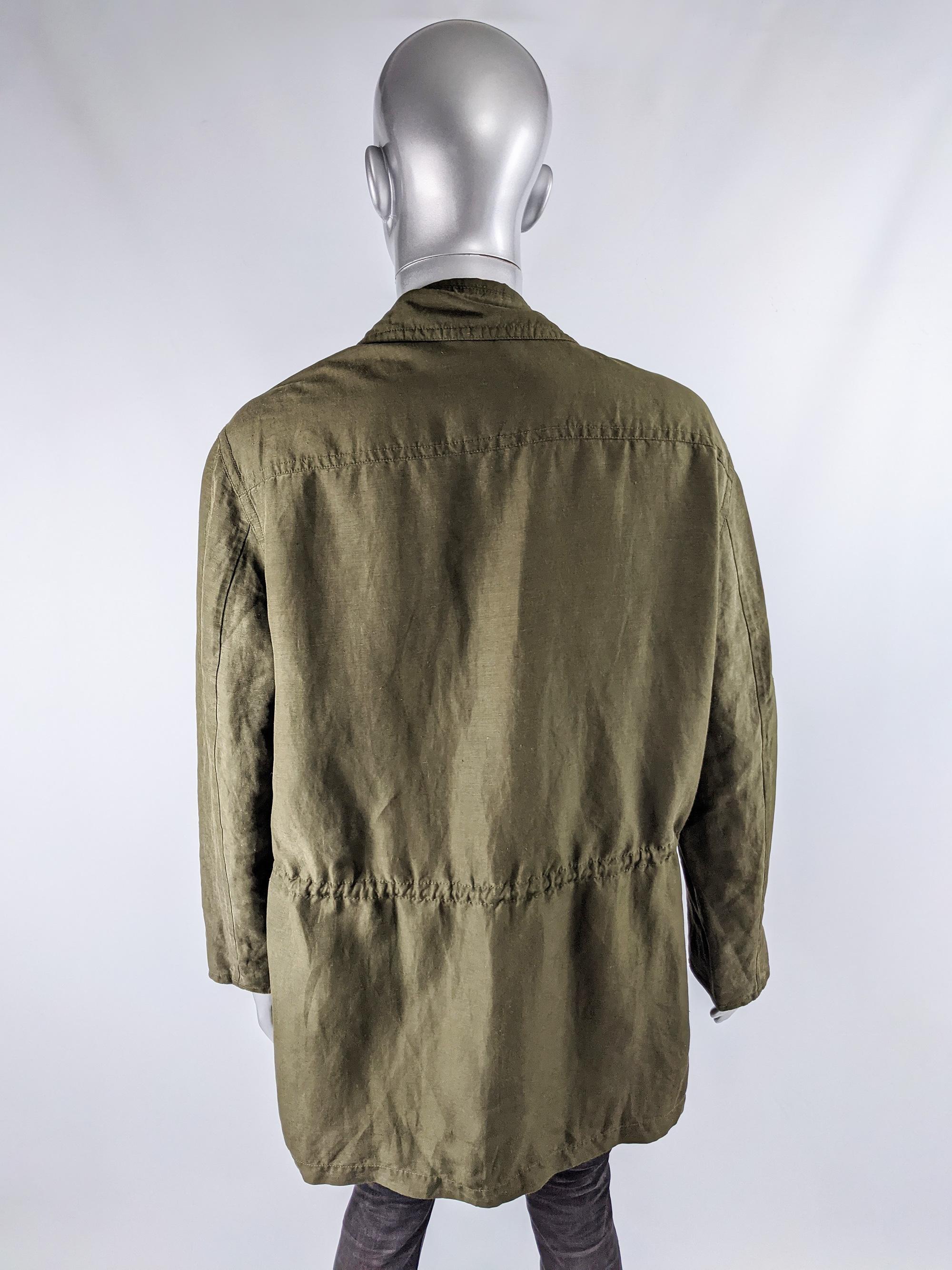 Men's Donna Karan Mens Vintage Green Silk & Linen Coat