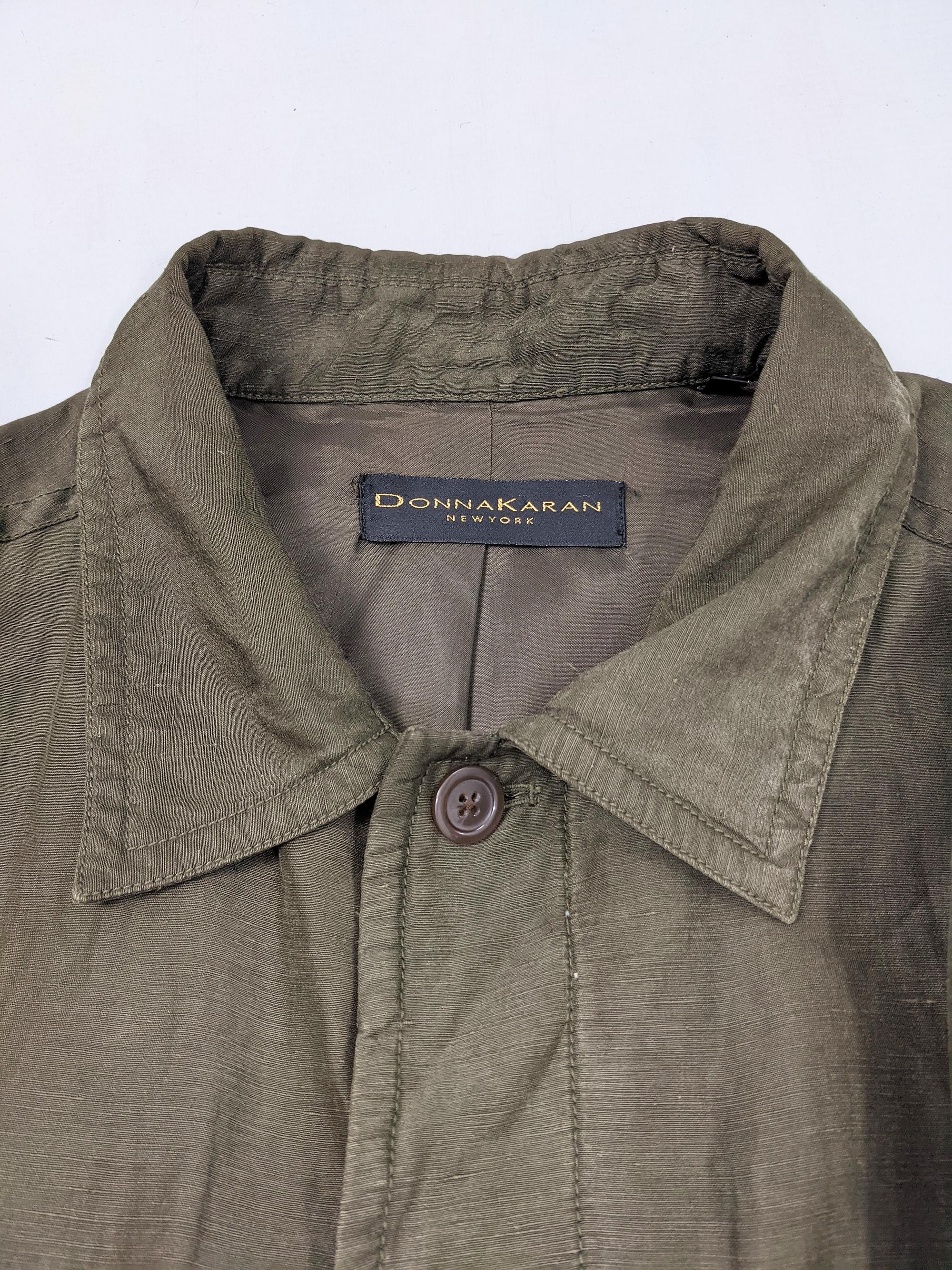 Donna Karan Mens Vintage Green Silk & Linen Coat 1