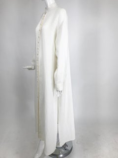 Donna Karan Modern White Linen Duster Coat or Long Tunic 1990s