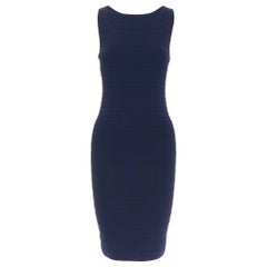 DONNA KARAN vestido bodycon cuello barco en mezcla de viscosa S