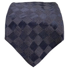 DONNA KARAN Navy White Dots Silk Tie