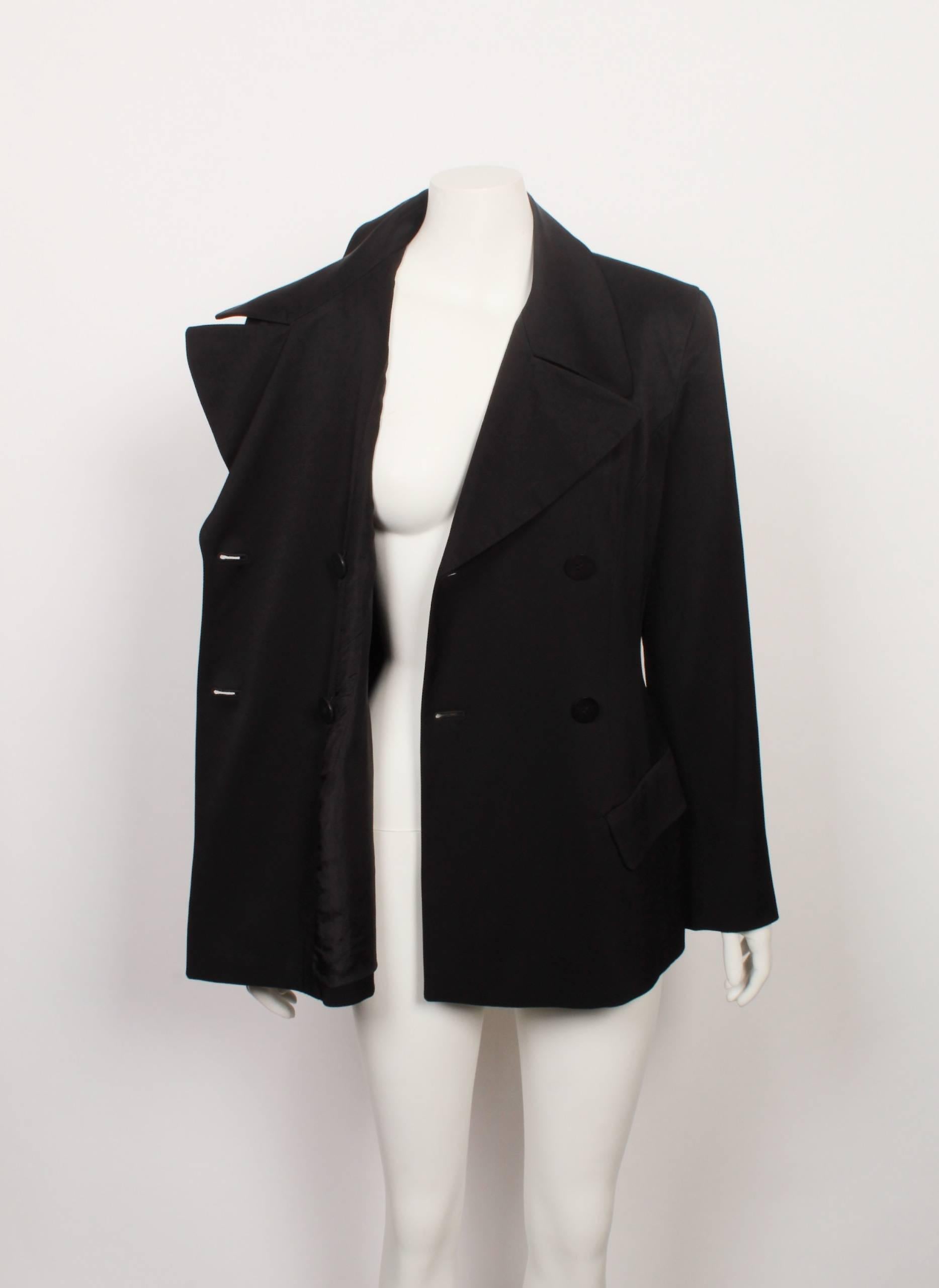 Donna Karan Black Double Breasted New York Blazer In Excellent Condition For Sale In Melbourne, Victoria