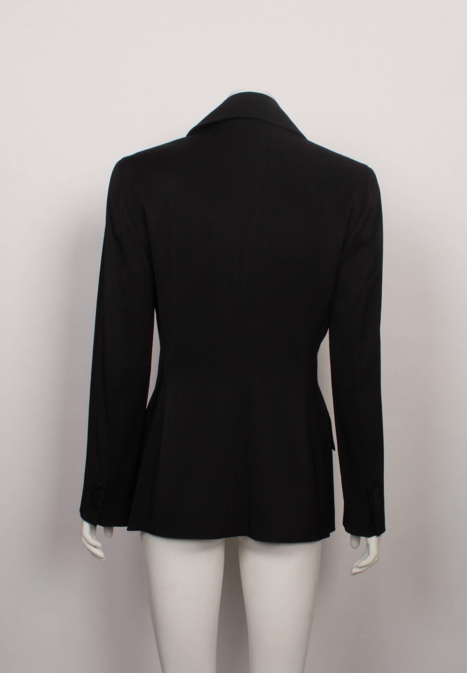 Women's or Men's Donna Karan Black Double Breasted New York Blazer For Sale