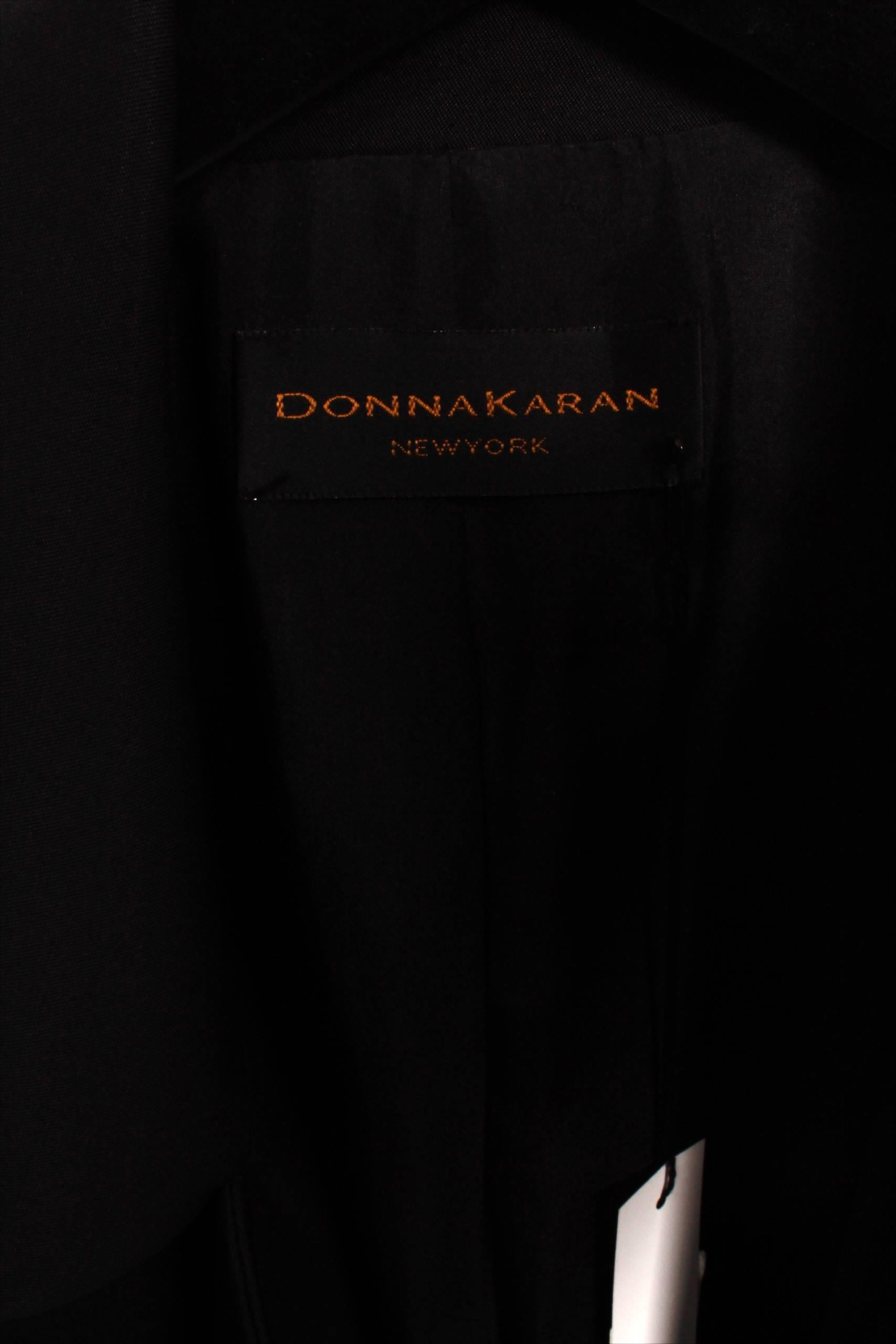 Donna Karan Black Double Breasted New York Blazer For Sale 1