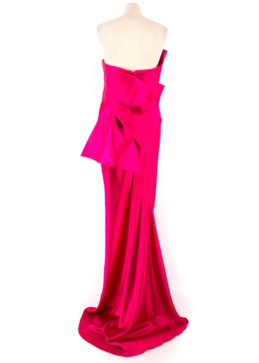 Donna Karan Pink Mikado Silk Gown US 4 In Excellent Condition In London, GB