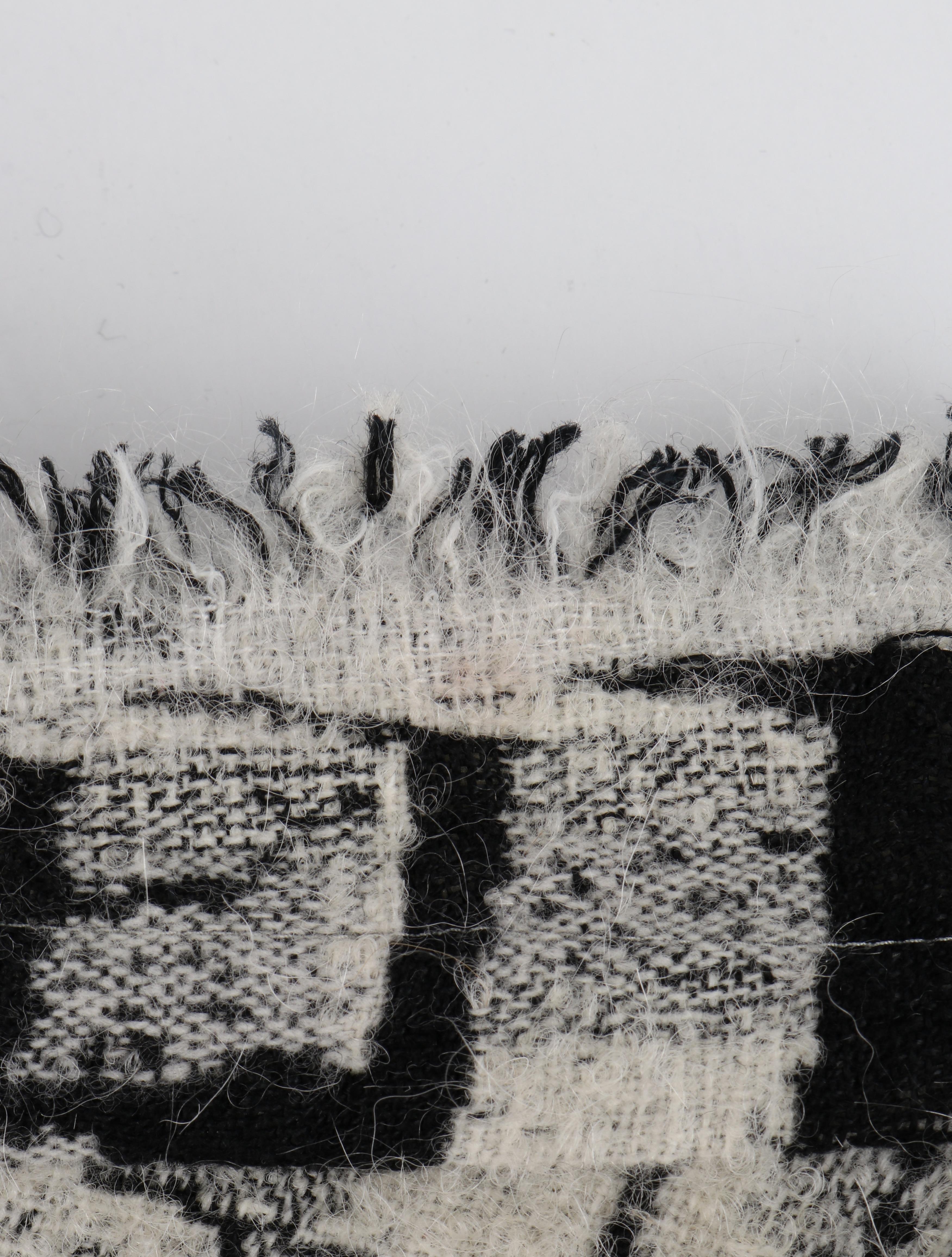 DONNA KARAN Pre-Fall 2015 Black White Checker Knit Open Cardigan Jacket For Sale 9