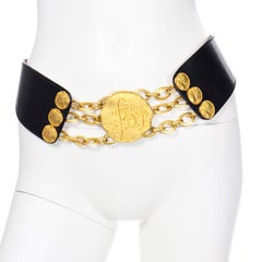 Donna Karan Robert Lee Morris Black and Gold Adjustable Size Belt