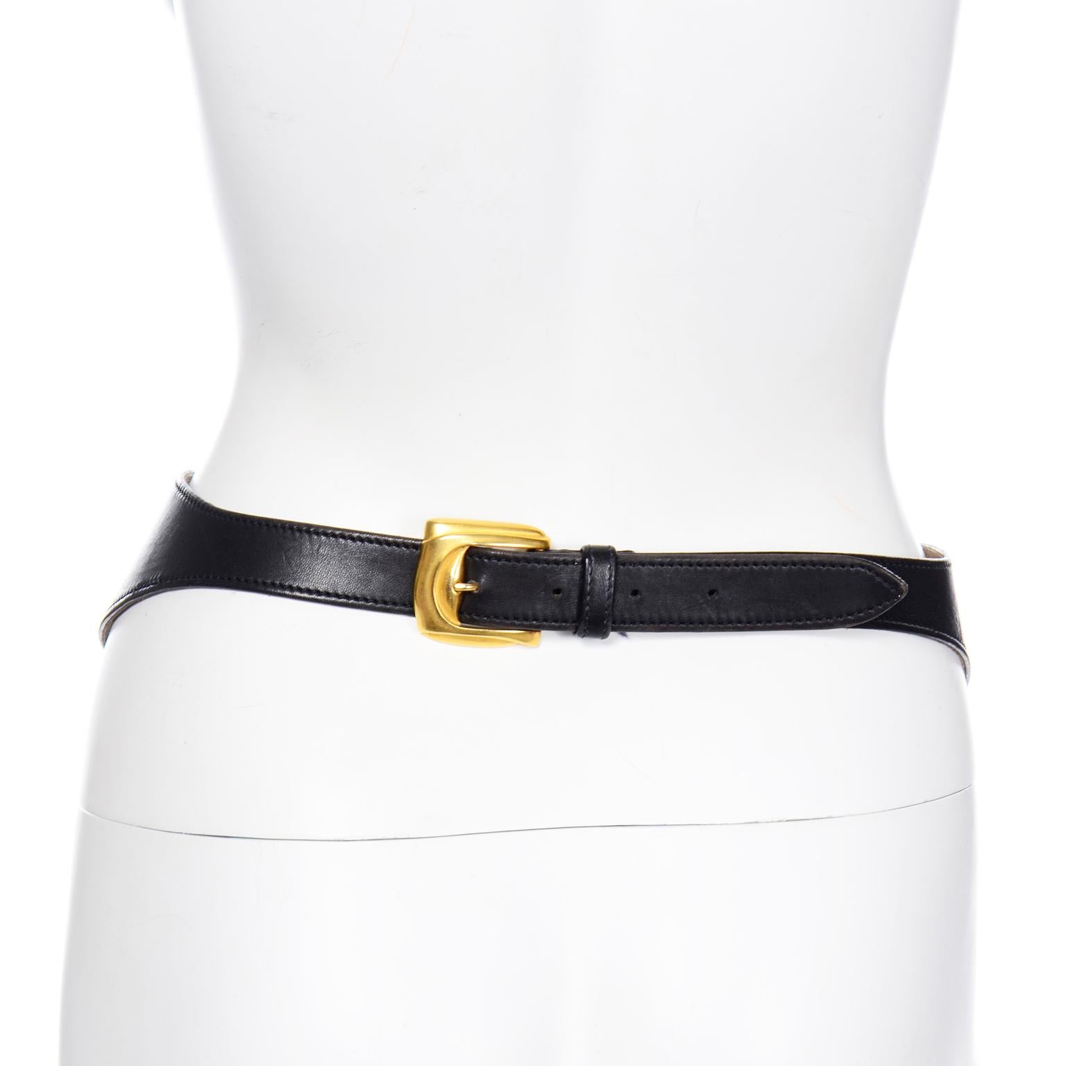 Yellow Donna Karan Robert Lee Morris Black and Gold Adjustable Size Belt For Sale