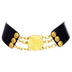 Donna Karan Robert Lee Morris Black and Gold Adjustable Size Belt