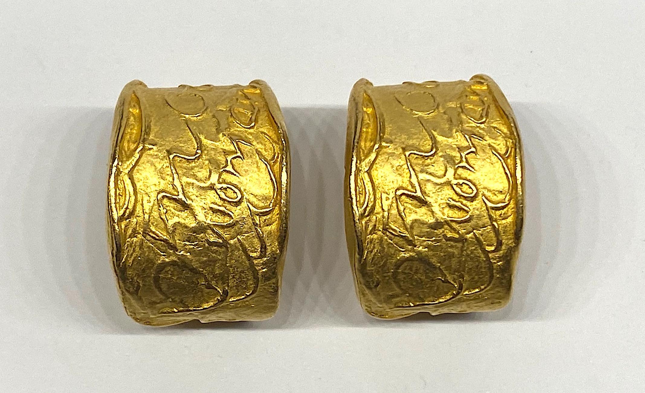 1980s gold earrings