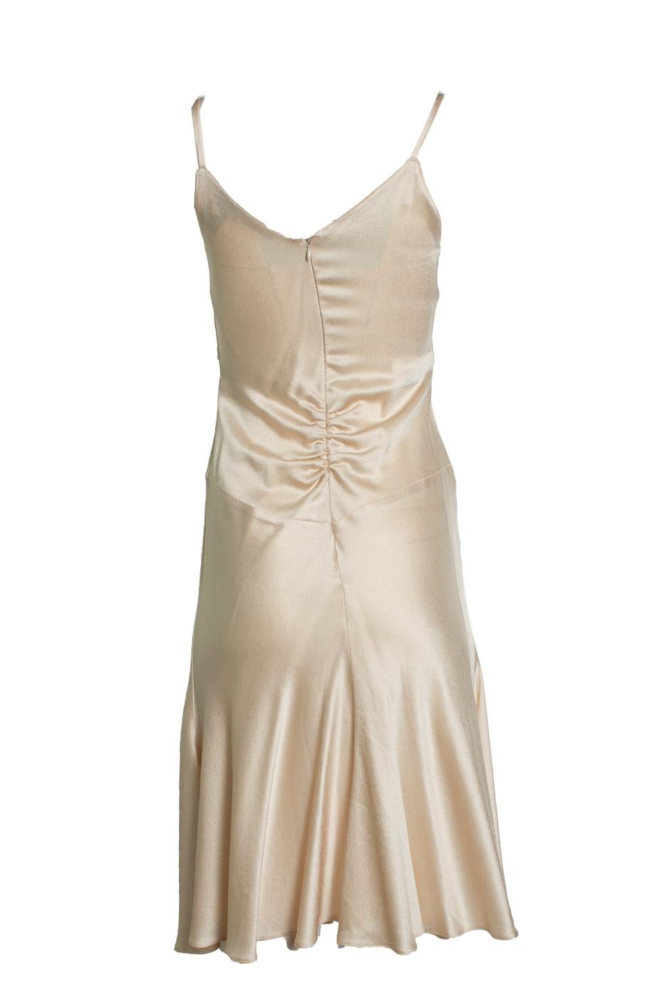 Donna Karan Signature, silk midi slip dress In Excellent Condition In AMSTERDAM, NL