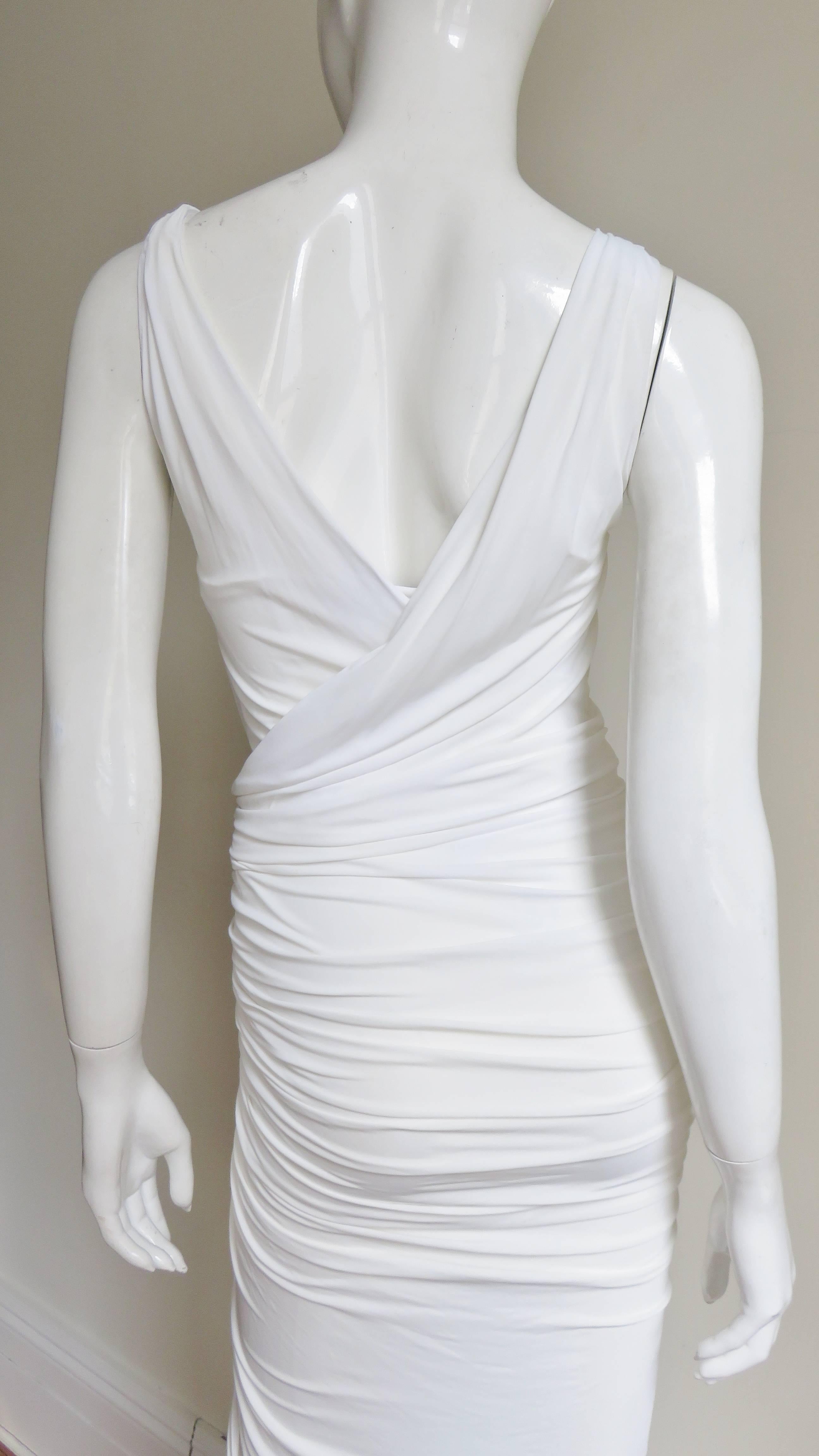 Donna Karan Silk Jersey Ruched Gown With Hardware 6