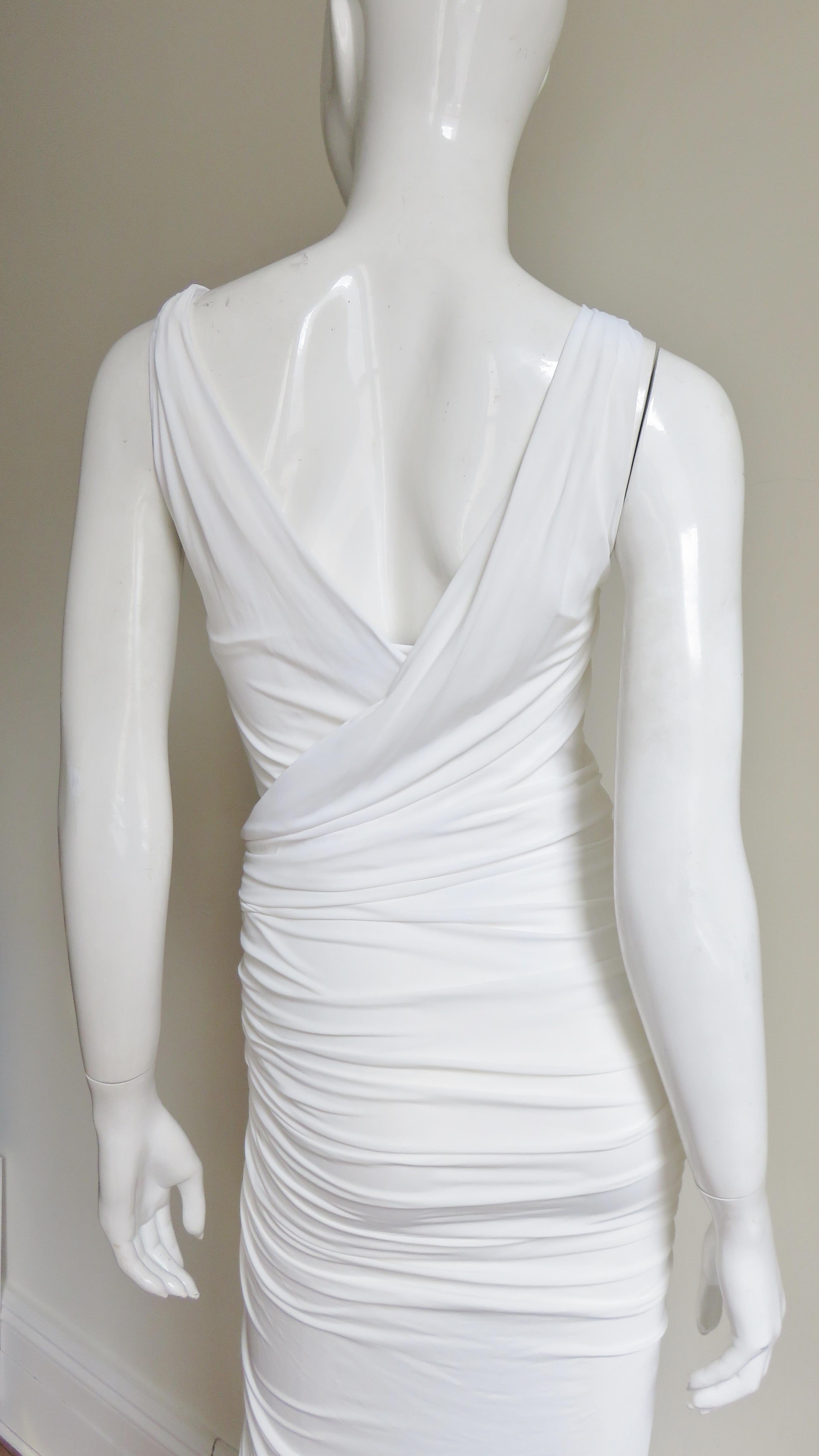 Donna Karan Silk Jersey Ruched Gown With Hardware 7