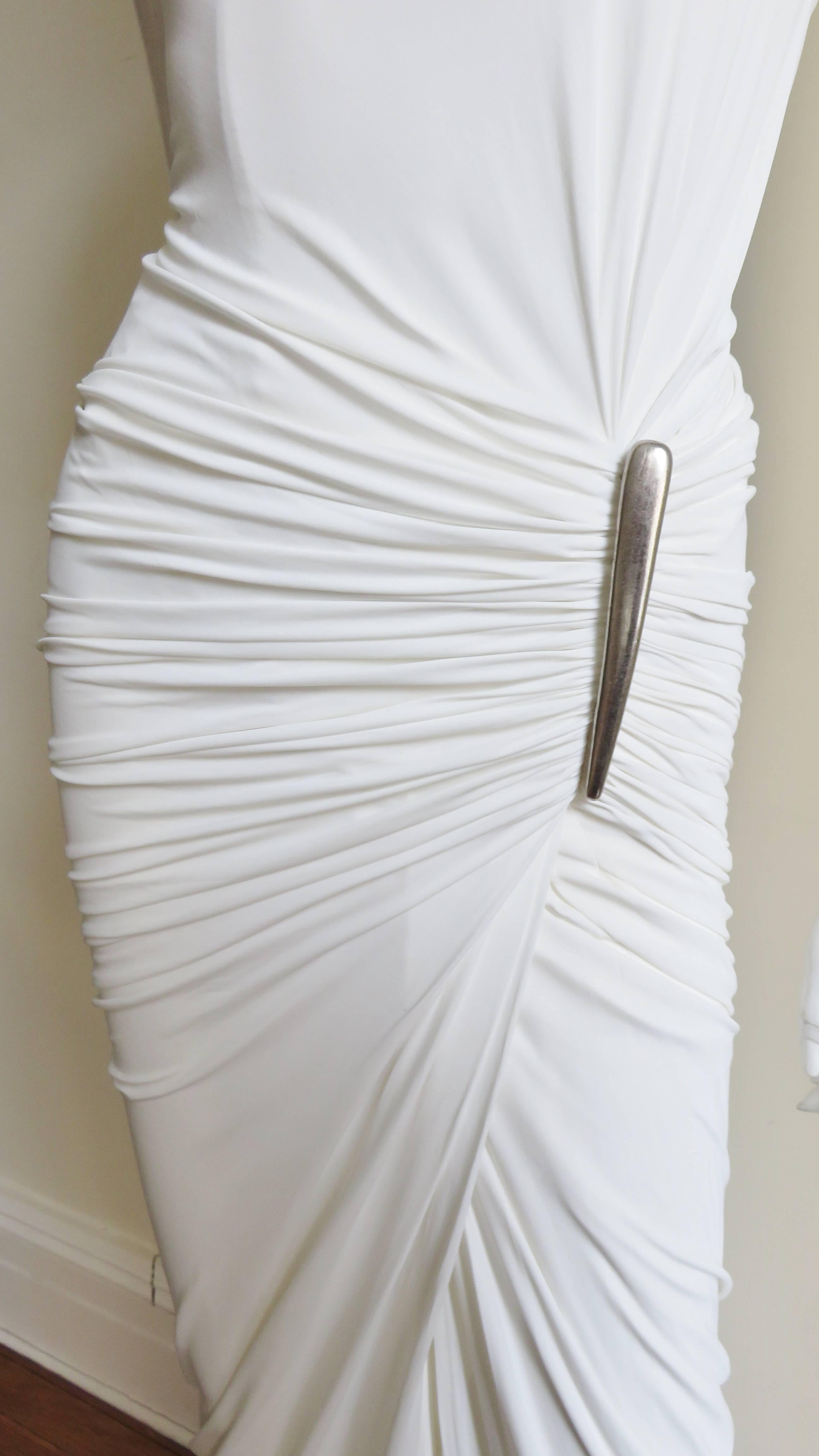 Women's Donna Karan Silk Jersey Ruched Gown With Hardware