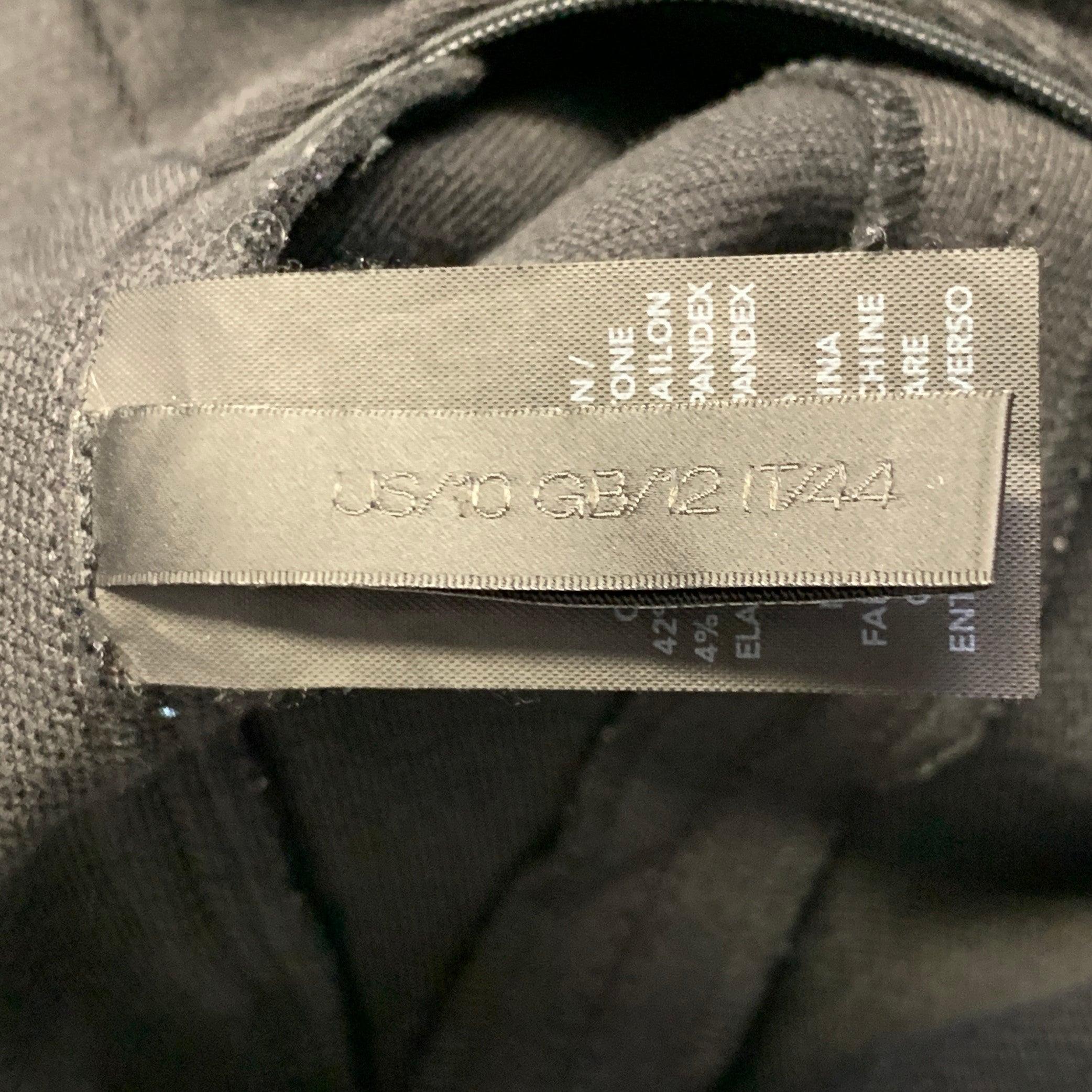 Donna Karan Taglia 10 Pantaloni casual aderenti in misto cotone nero in vendita 1