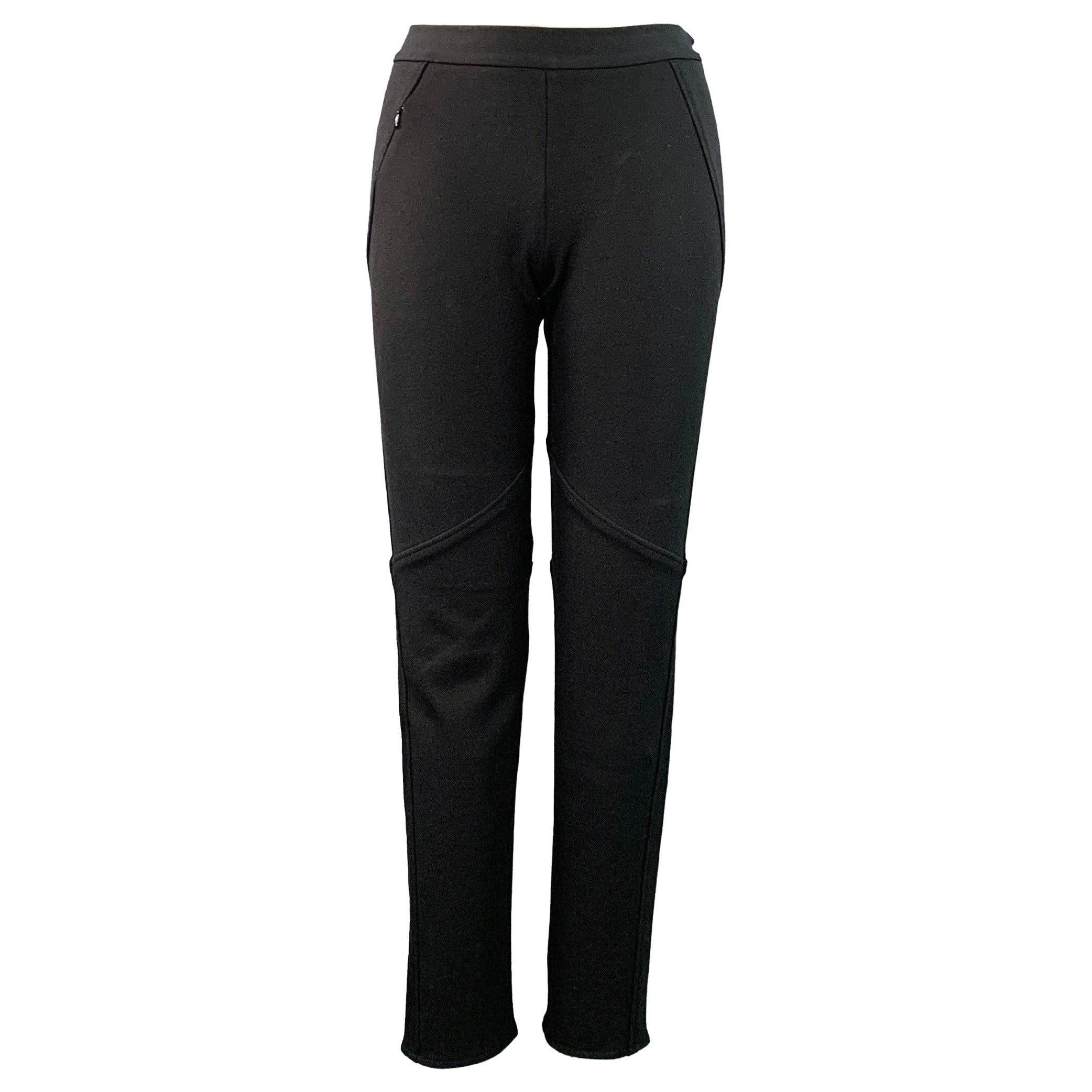 Donna Karan Taglia 10 Pantaloni casual aderenti in misto cotone nero in vendita