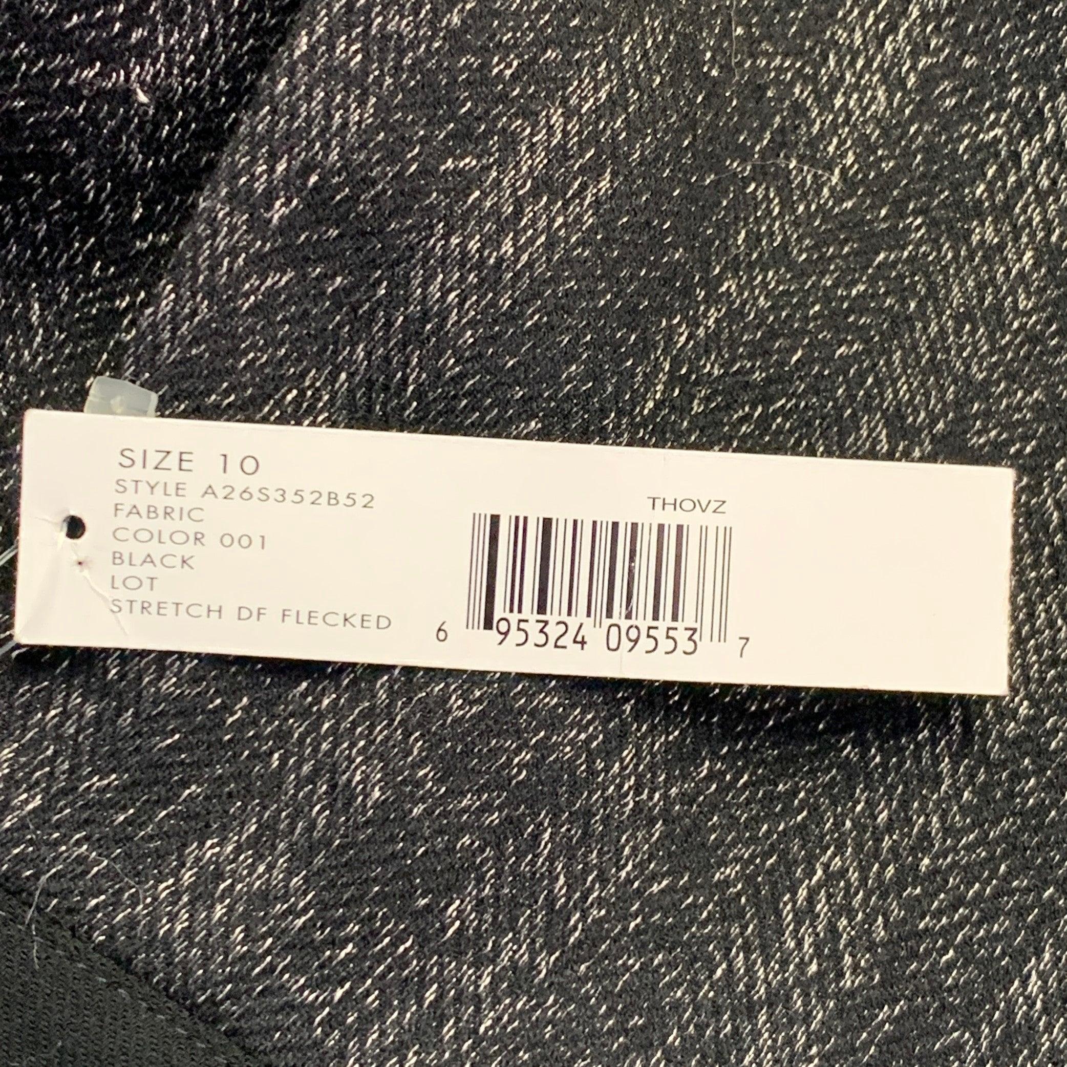 Donna Karan taglia 10 Gonna midi a matita in misto lana nera e argento In condizioni ottime in vendita a San Francisco, CA