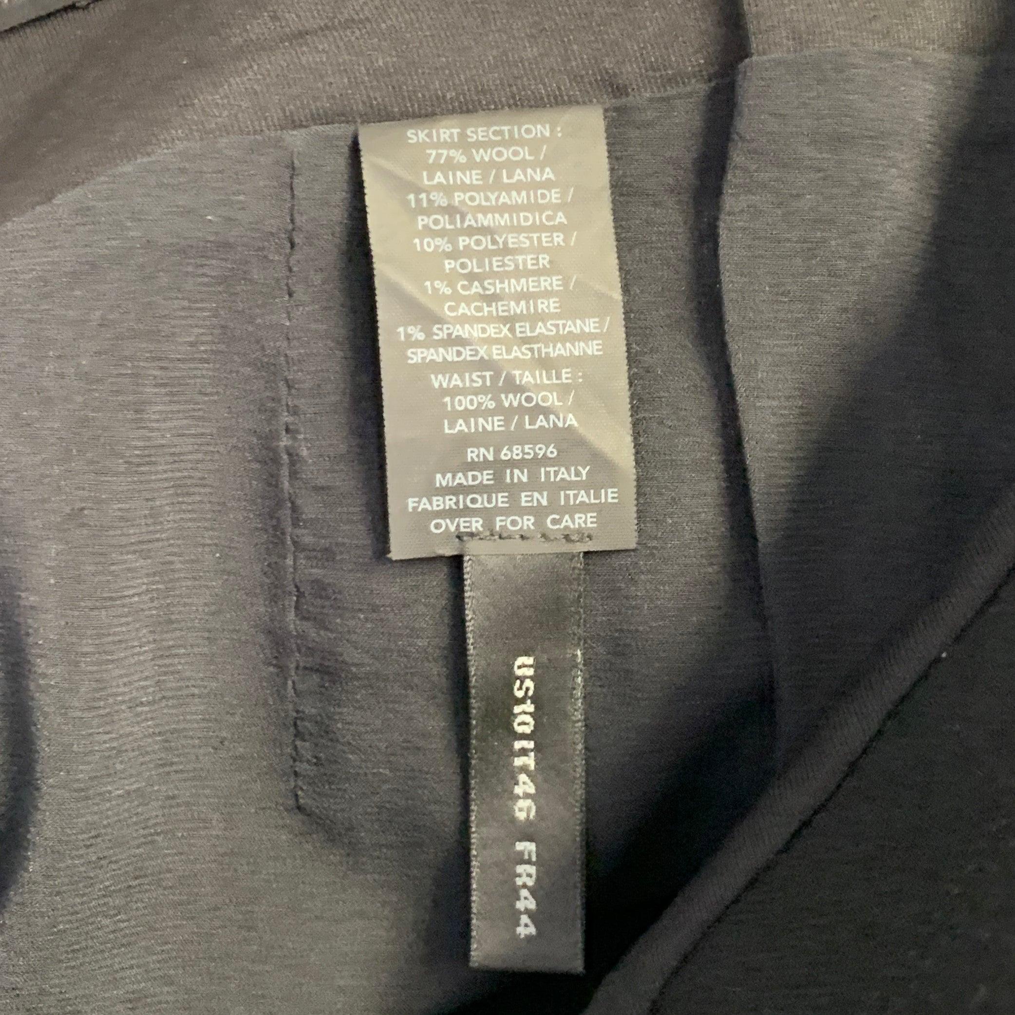 Donna Karan taglia 10 Gonna midi a matita in misto lana nera e argento in vendita 1
