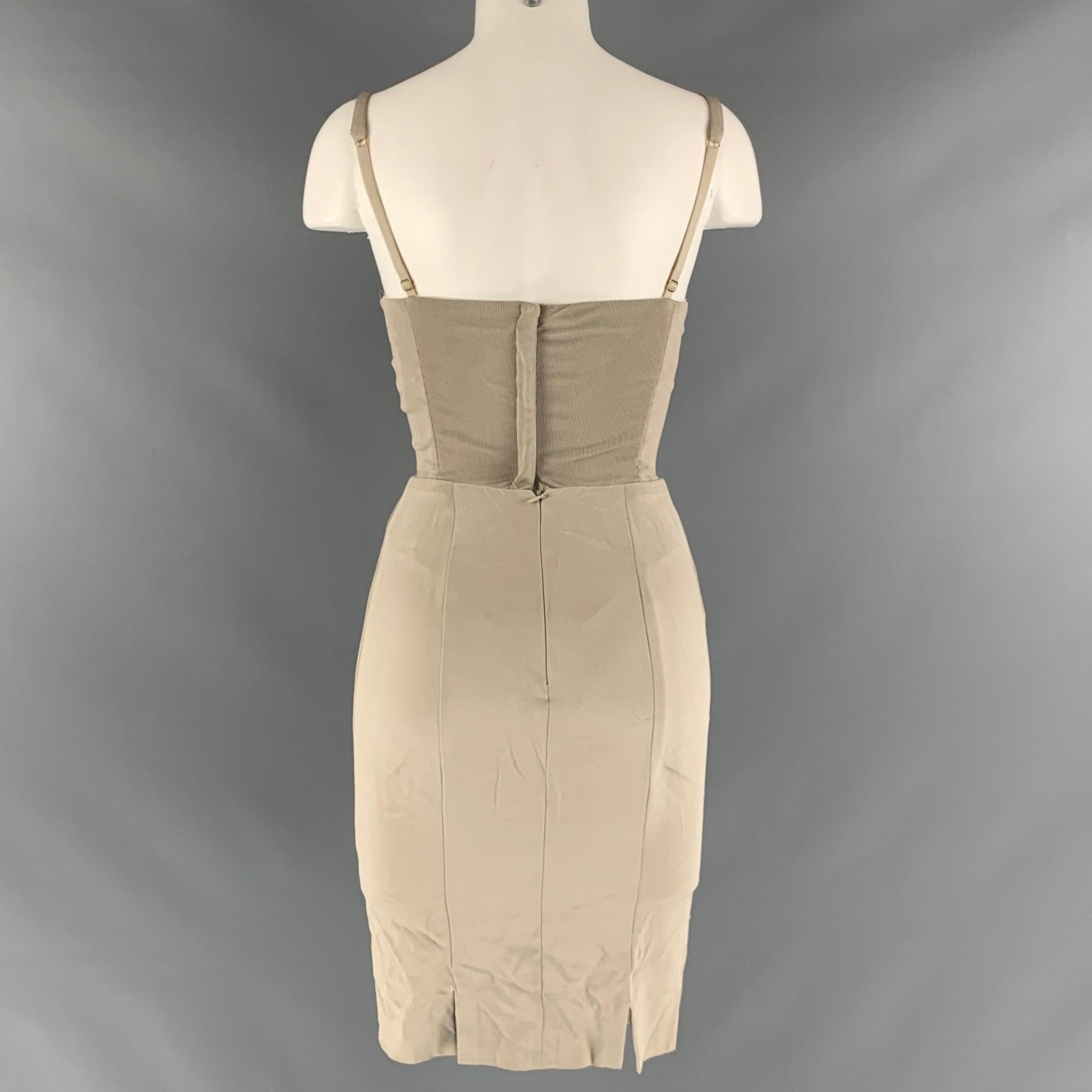 DONNA KARAN Size 2 Grey Viscose Blend Bustier Dress In Good Condition For Sale In San Francisco, CA