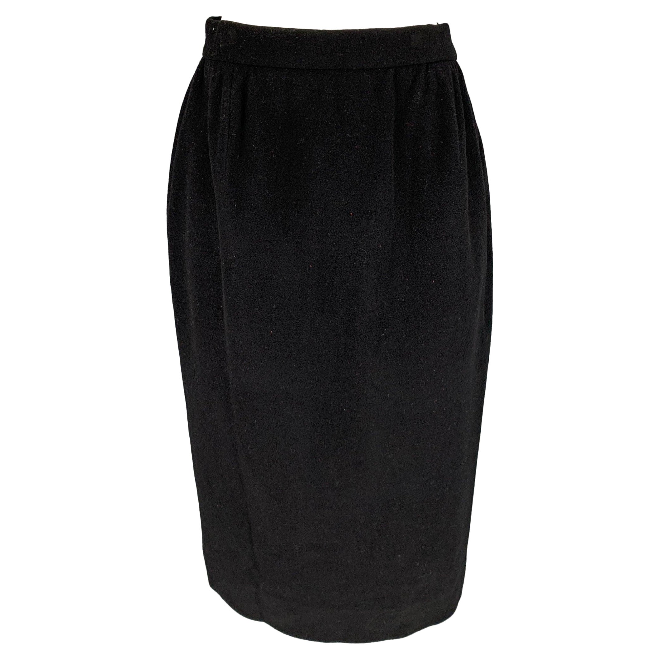 DONNA KARAN Gonna a tubino in lana e cashmere nero taglia 4