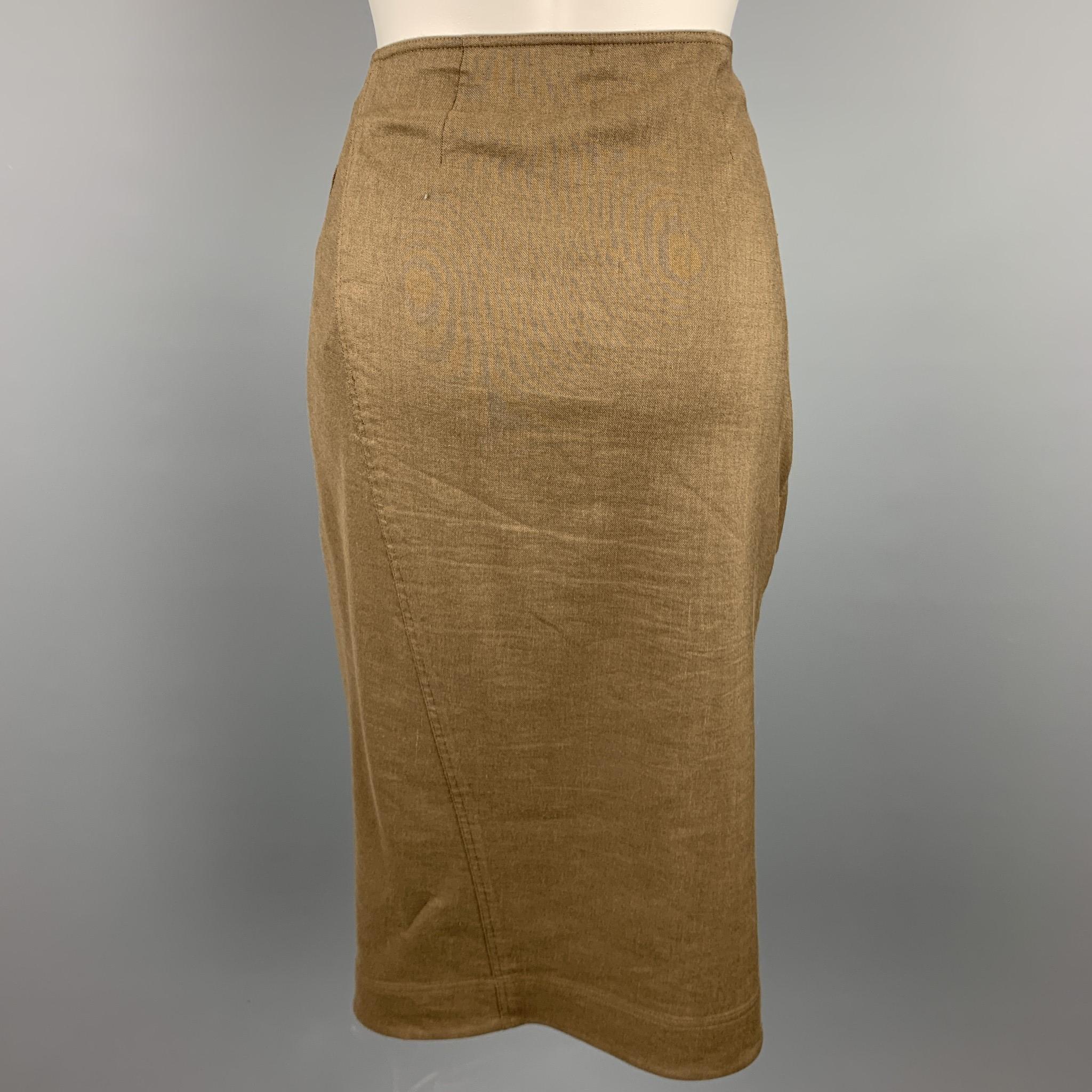 olive draped skirt