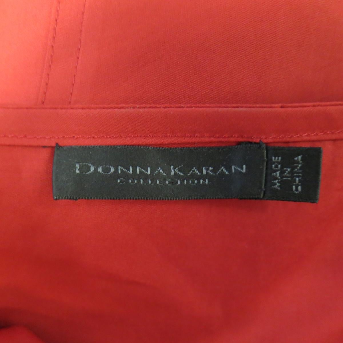 DONNA KARAN Size 4 Red Cotton Halter Top A Lline Shirt Dress 2