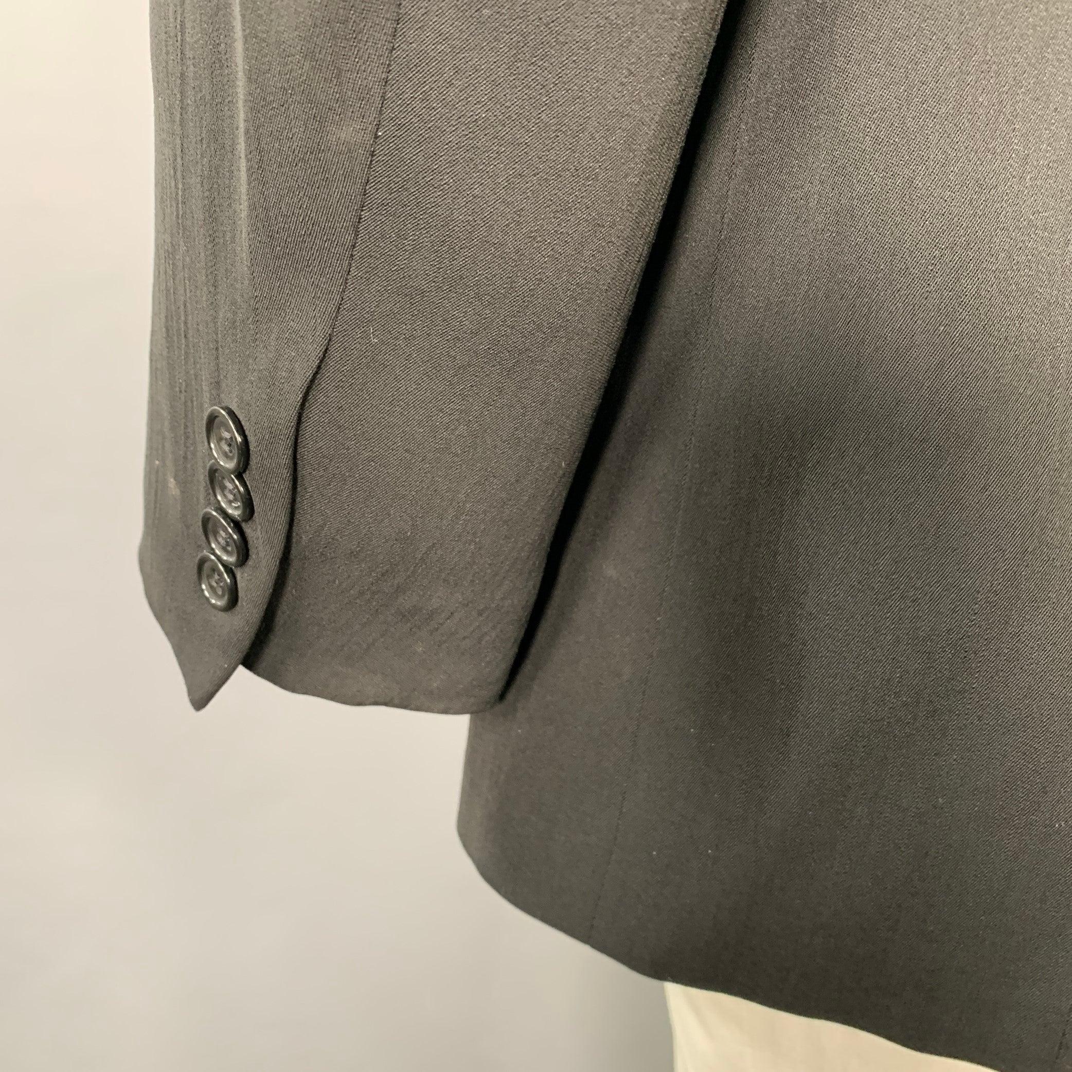 DONNA KARAN Schwarzer Sportmantel mit Neckholder-Revers, Größe 44 Herren im Angebot