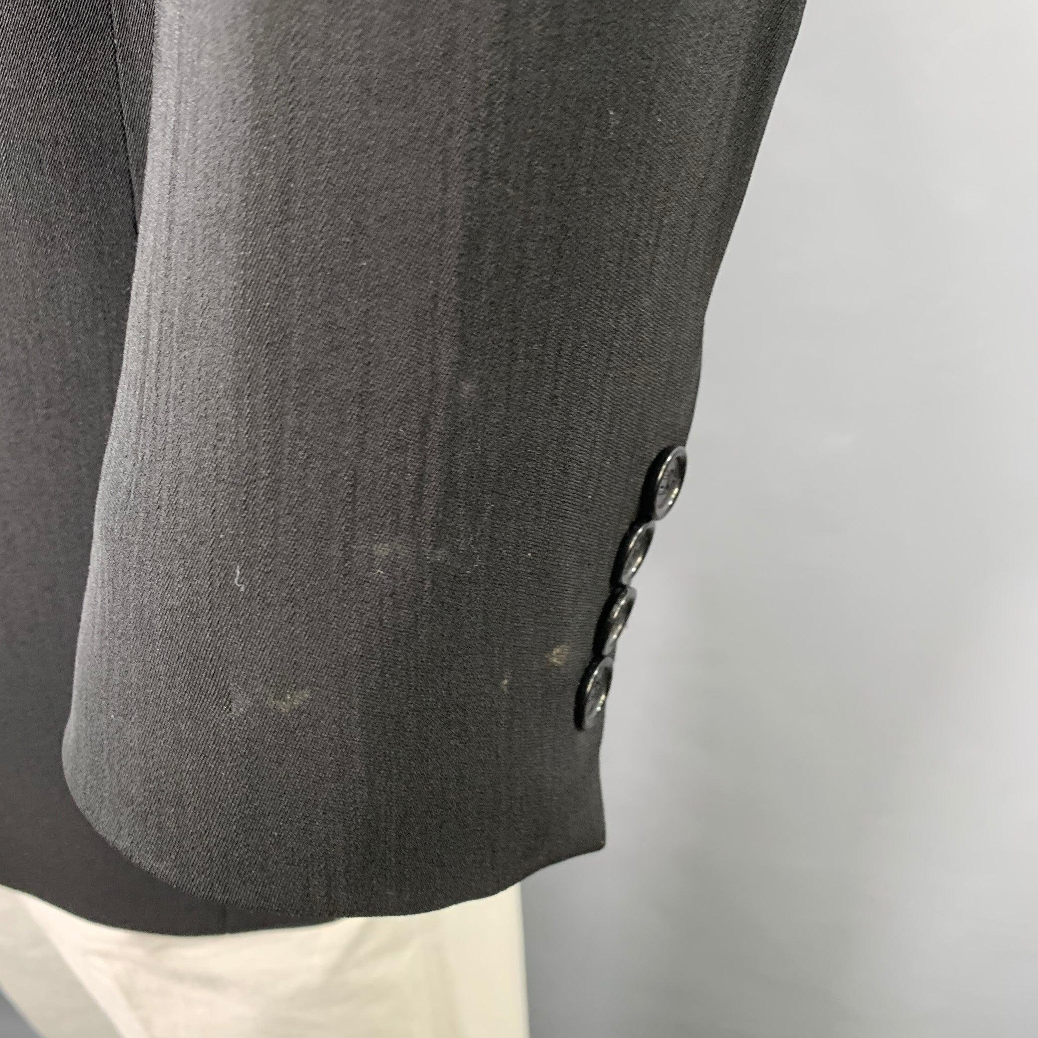DONNA KARAN Schwarzer Sportmantel mit Neckholder-Revers, Größe 44 im Angebot 1