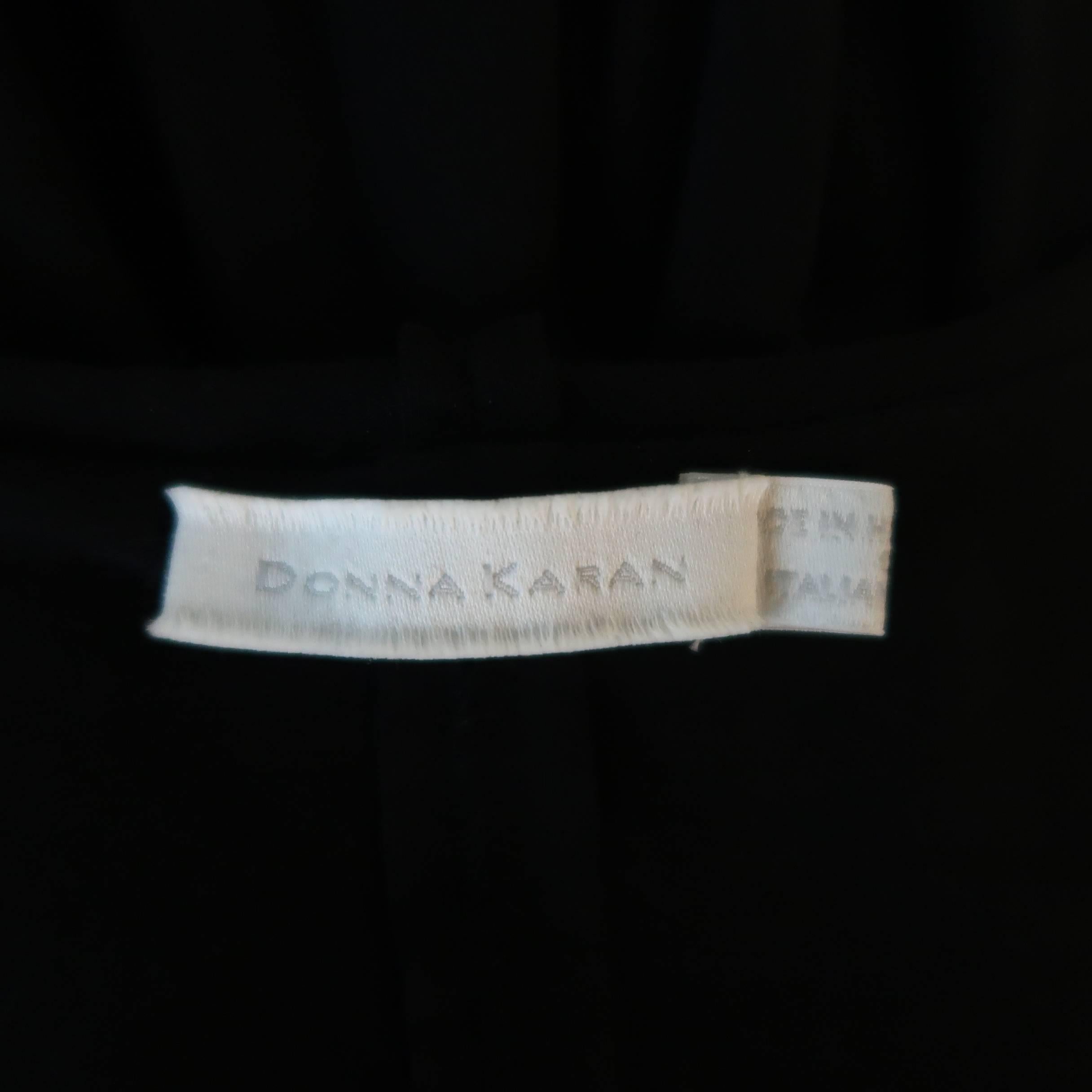 DONNA KARAN Size M Black Layered Jersey Long Sleeve Maxi Sheath Dress In Good Condition In San Francisco, CA