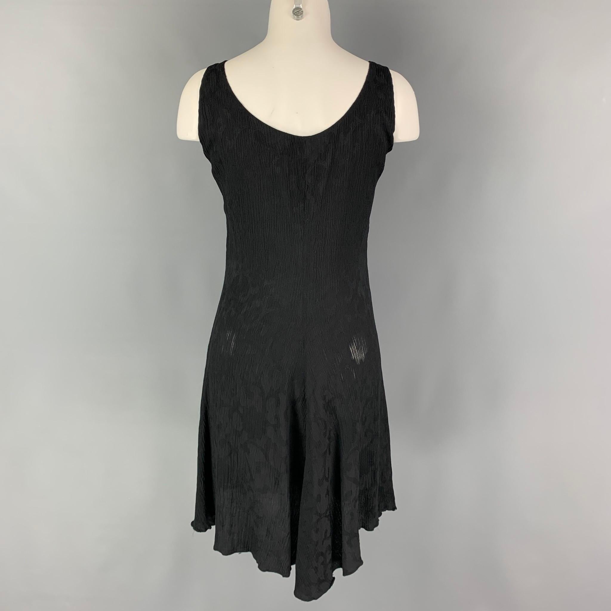 DONNA KARAN Size M Black Sleeveless Below Knee Dress In Good Condition In San Francisco, CA