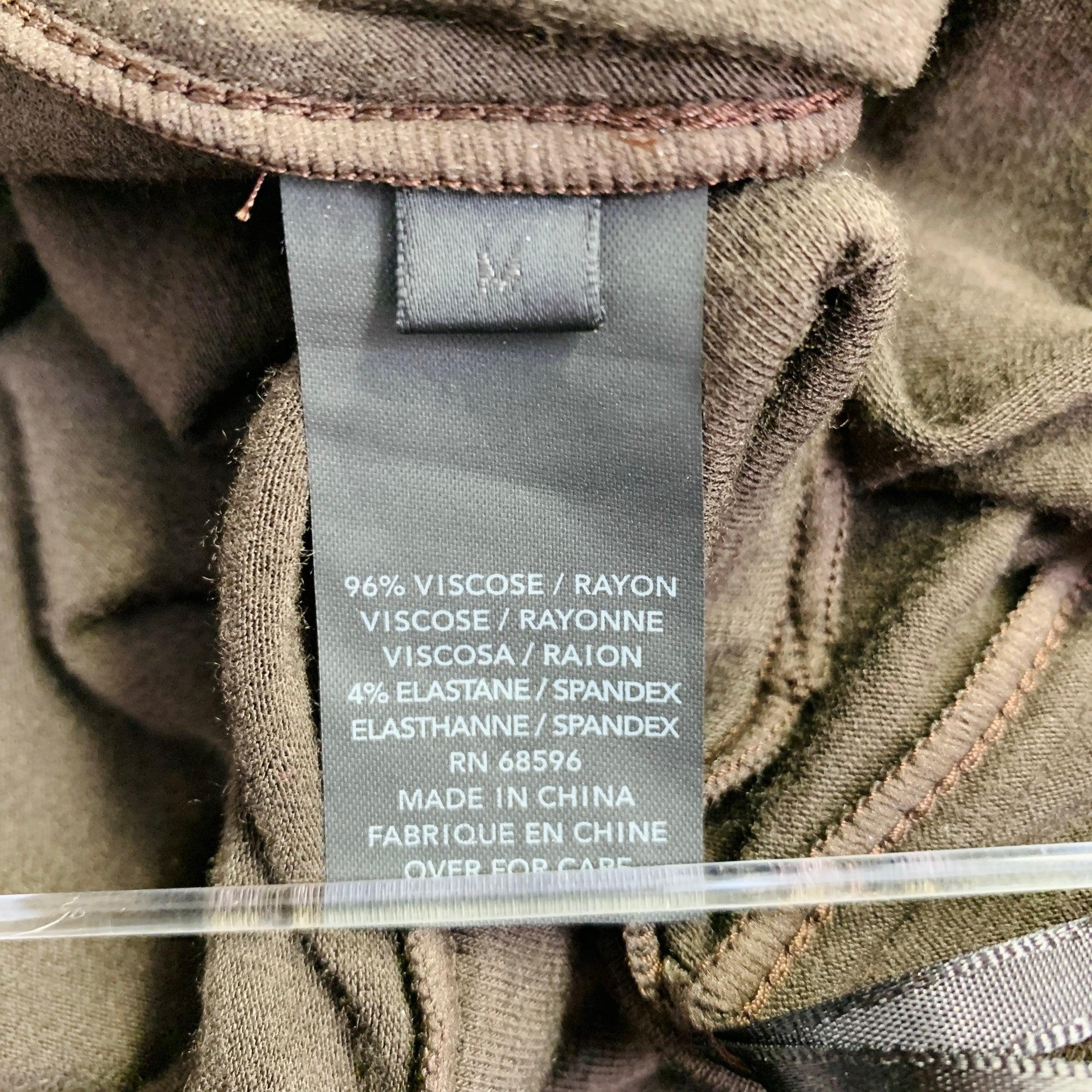 DONNA KARAN Taglia M Abito marrone in misto viscosa con increspature e senza spalline a cuore in vendita 1